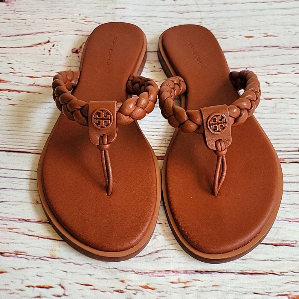 Tory Burch Leather Braided Benton Size 8 NWOT